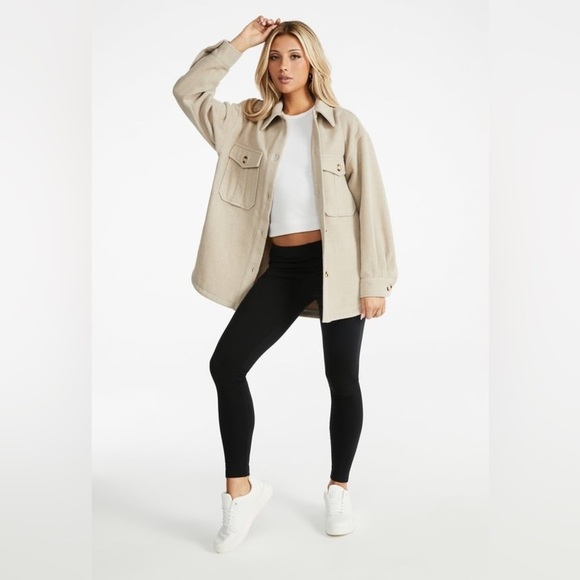 Just fab Wool Blend Boyfriend Shacket NWT MEDIUM - Picture 2 of 11